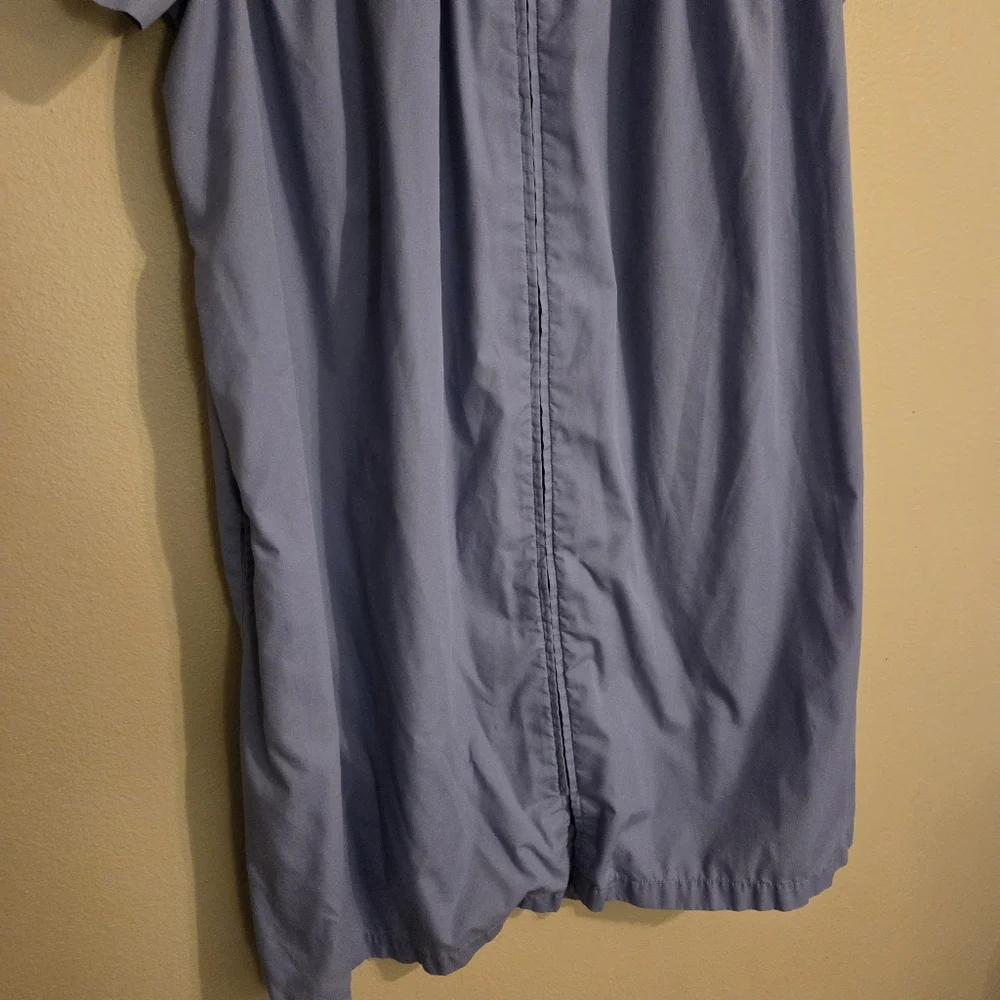 GO SOFTLY PATIO Perwinkle Bead Embroidered‎ Full Zip Patio/House Dress MuuMuu XL